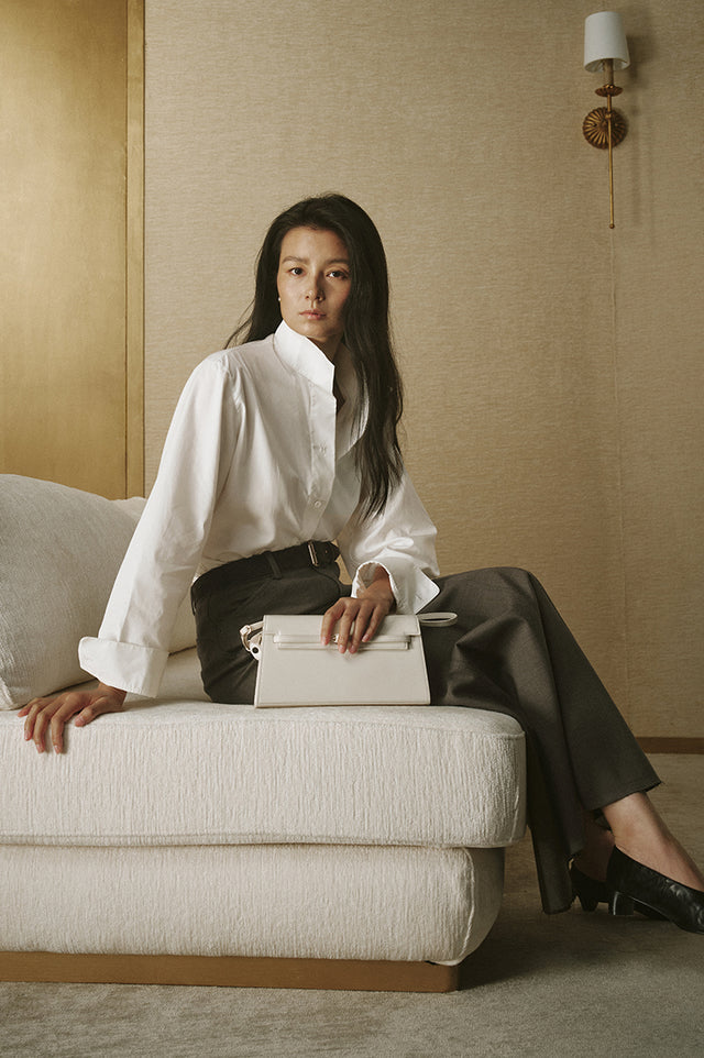 Stand-Collar Waist Shirt