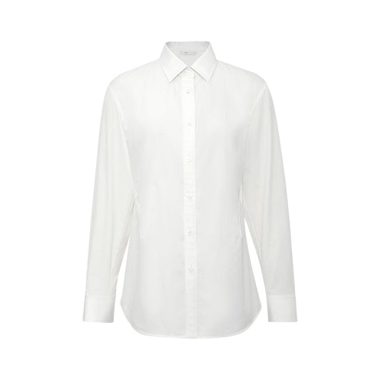 Classic Tailored Waist Shirt - Ivory White