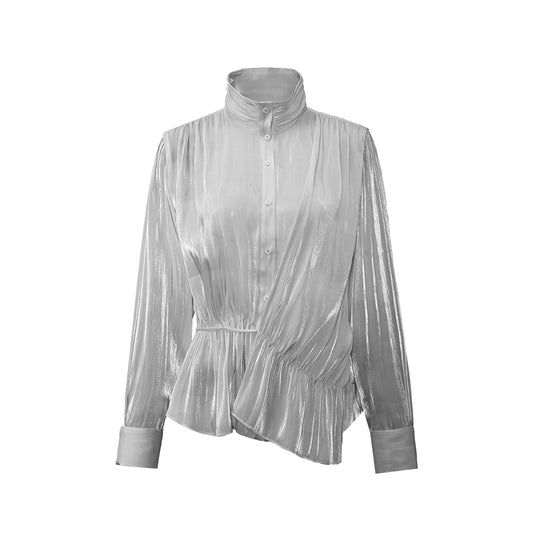 Fluid Sculpted Collar Shirt - white background hover image