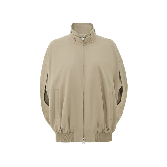 Cotton Cape Trench Jacket - white background hover image