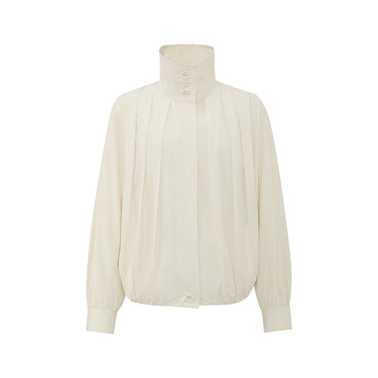 Brocade Stand-Collar Jacket - white background hover image