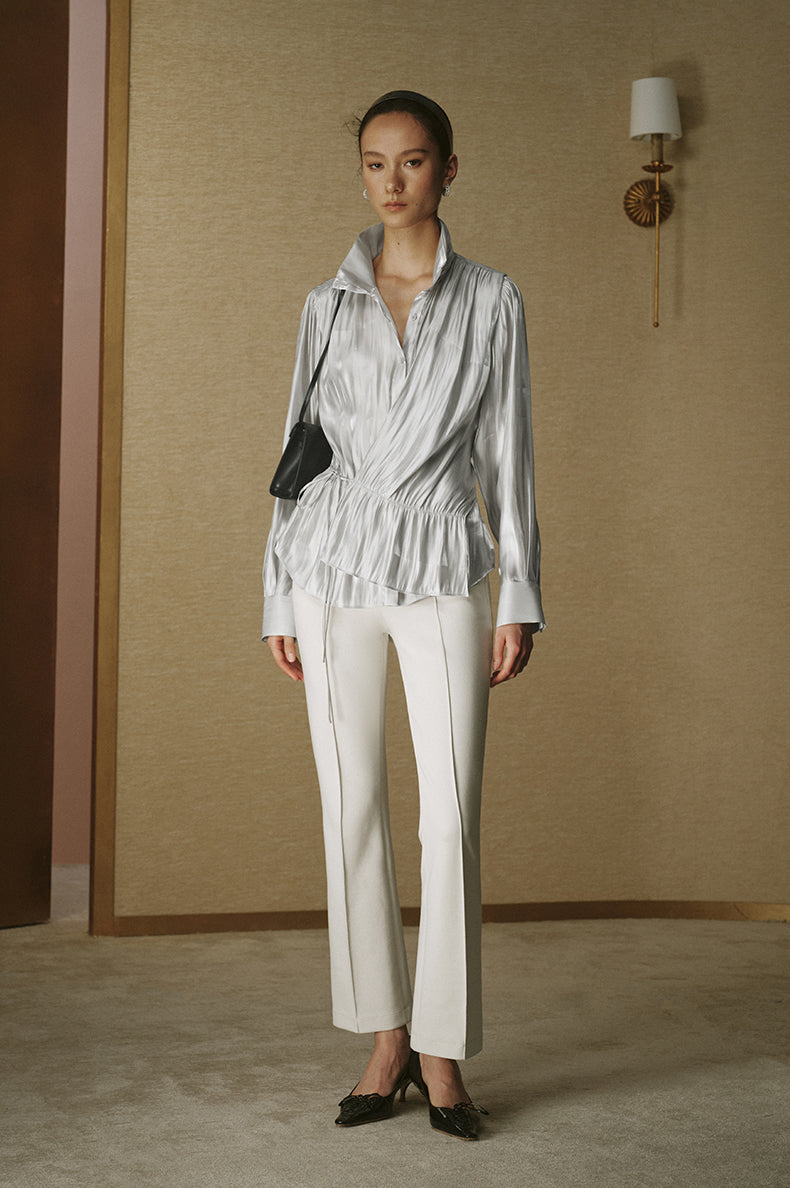 Cropped Flare Trousers