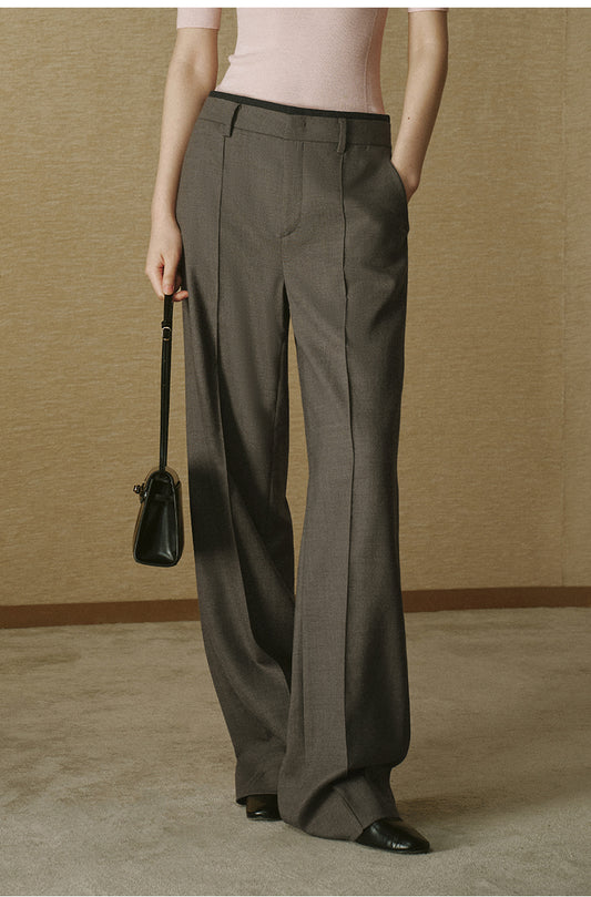 High-Waisted Tailored Trousers - Night Grey