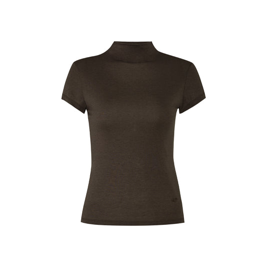Wool Tencel Mock Tee
