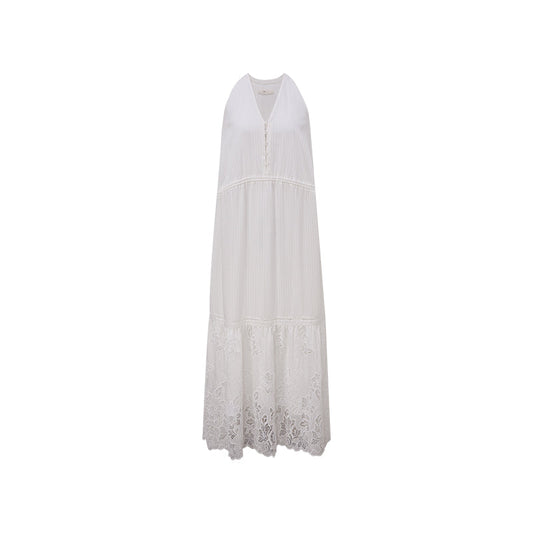 ZZ2FMWLQ065 Lyocell Embroidered Dress Ivory White