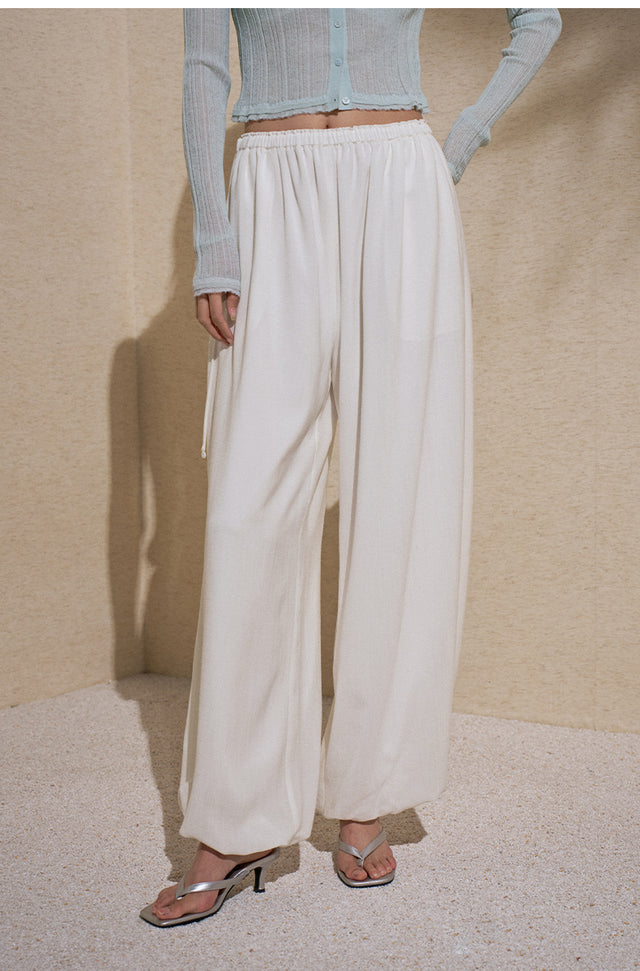 Acetate Linen Balloon Pants