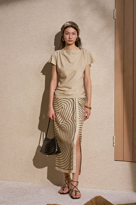 Metallic Flutter Sleeve Tee