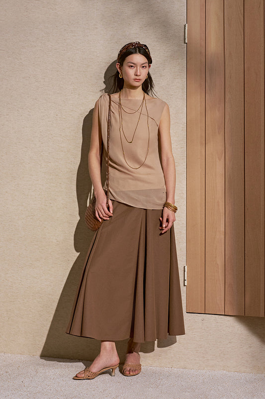 Asymmetric Draped Blouse in Lotus Pink