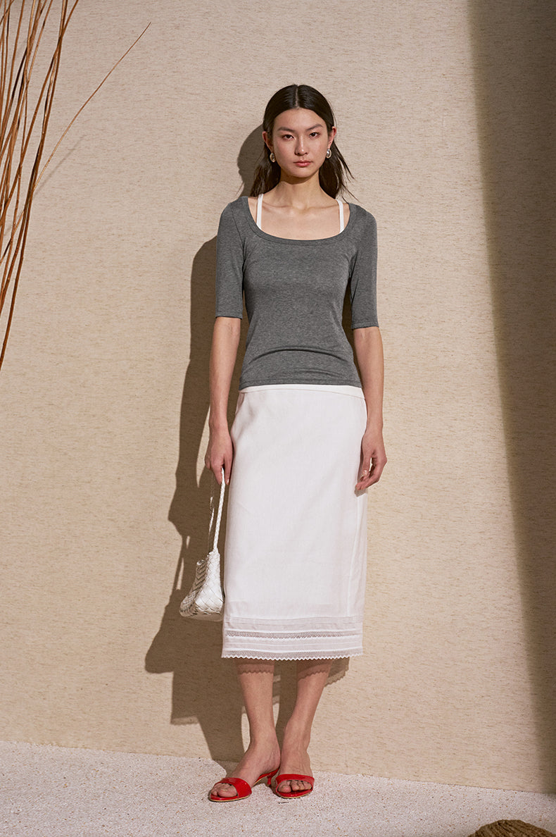 ZZ2FMWBC045 Tailored Summer Midi Skirt