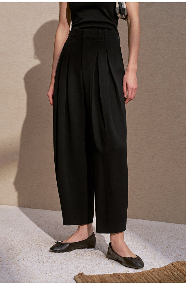 Acetate Tapered Crop Pants