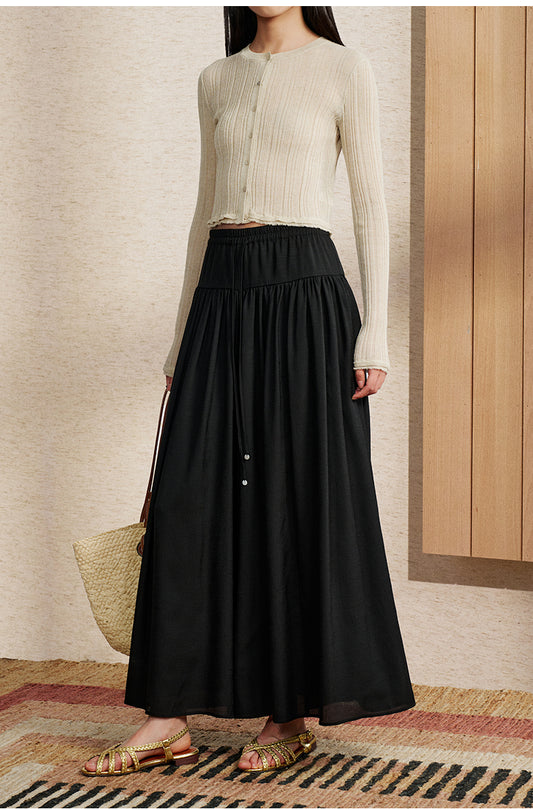 Tailored Culotte Skort in Ink Black