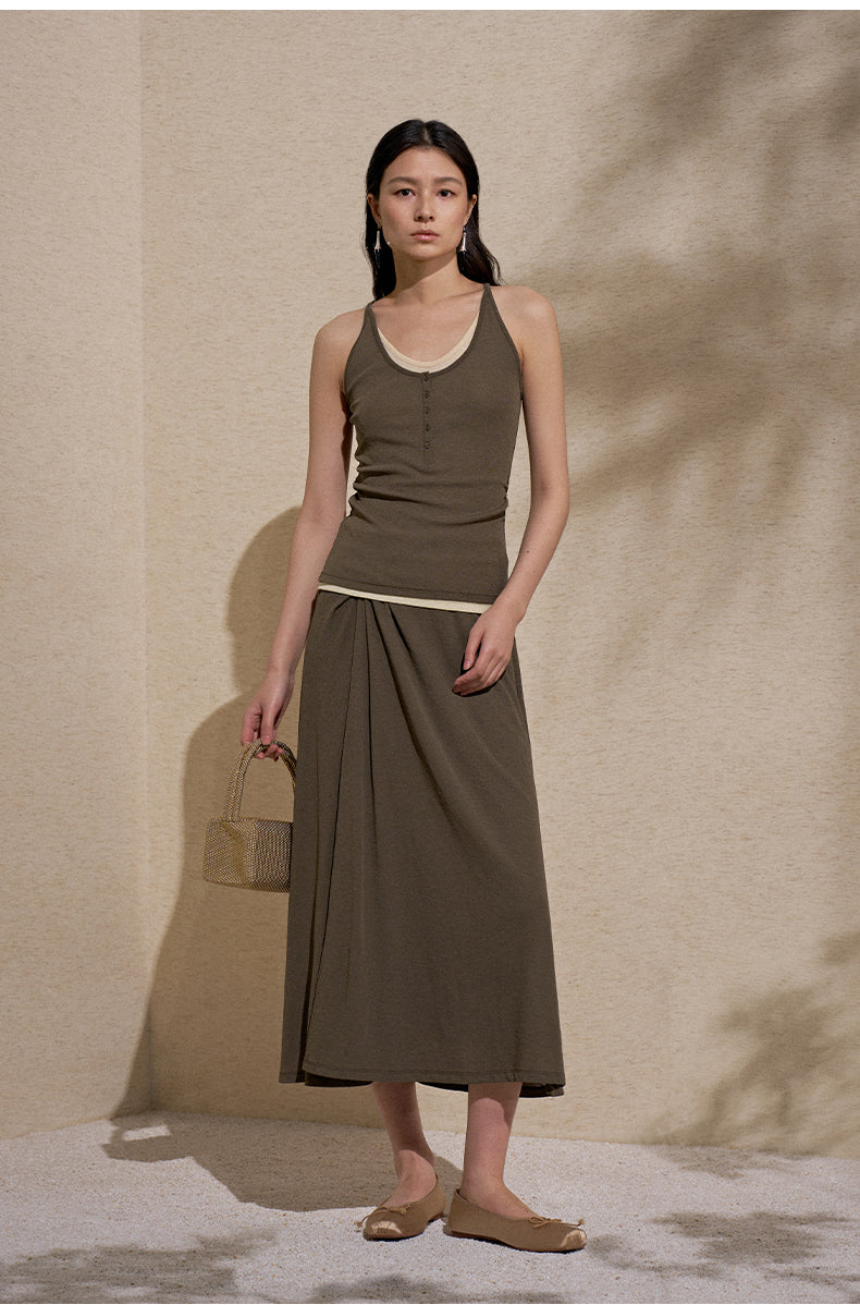 Knotted A-Line Skirt