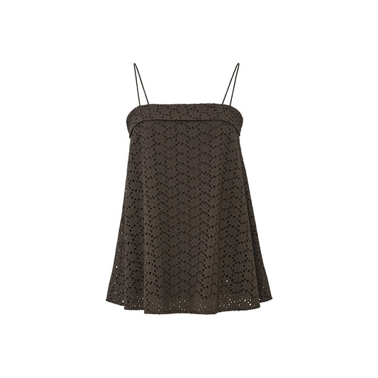 Embroidered Strapless Top flat view