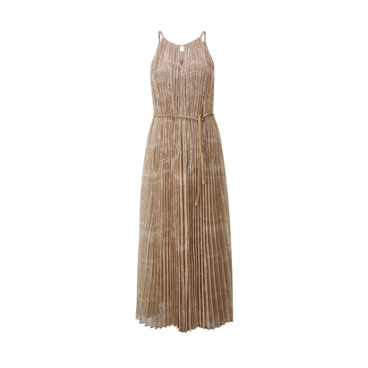 Pleated Paisley Print Dress flat view