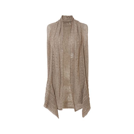 Longline Linen Knit Vest flat view