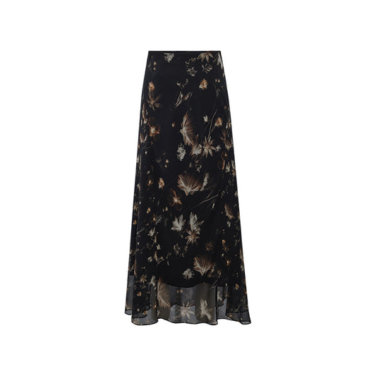 Floral A-Line Maxi Skirt flat view