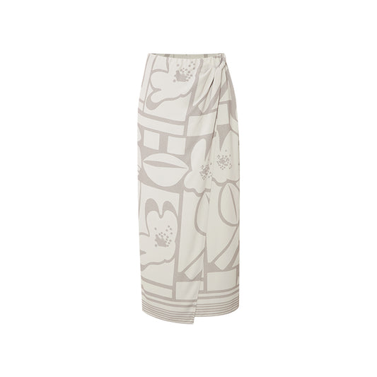 Geometric Print Midi Skirt flat view