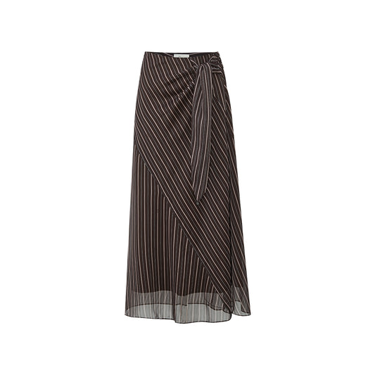 Crinkled Stripe Maxi Skirt flat view