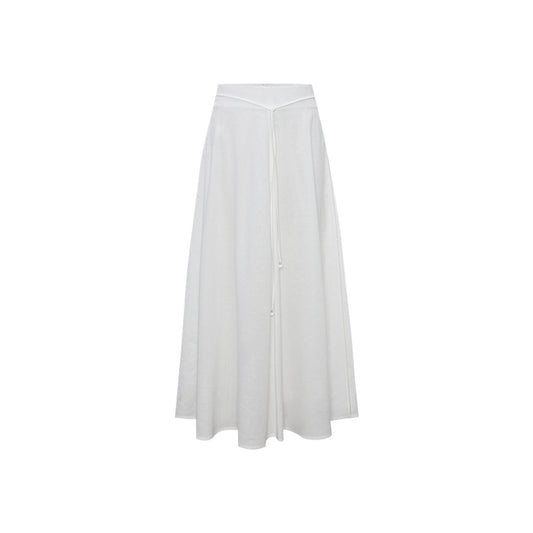 Linen Tencel A-Line Skirt flat view