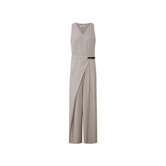 Draped Sleeveless Jumpsuit flat view