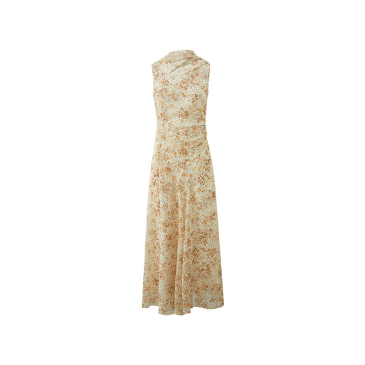Printed Tie Midi Dress in Fluid Summer Midi Dress