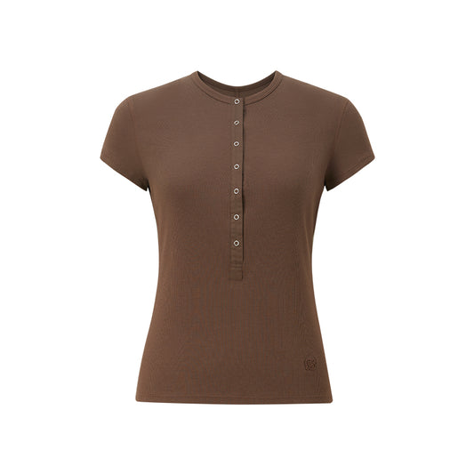 Henley Short Sleeve Tee flat view