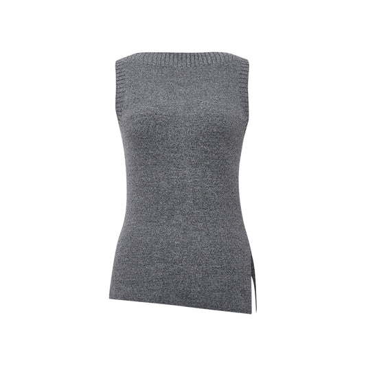 Linen Blend Mockneck Vest flat view