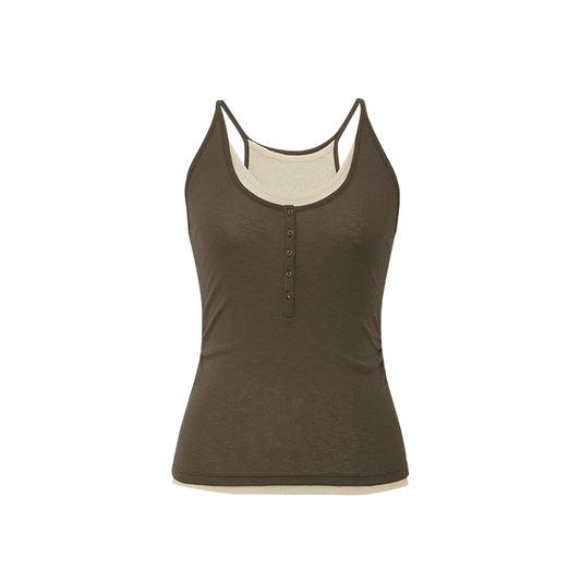Layered V-Neck Moth Vest flat view