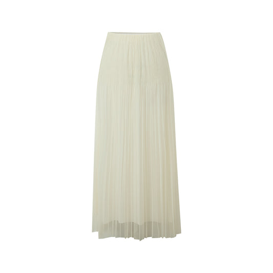 Pleated Sheer Midi Skirt flat view