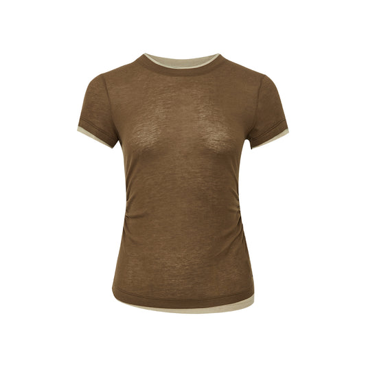 Contrast Layered Tee flat view