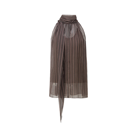 Tie Print Sleeveless Blouse flat view