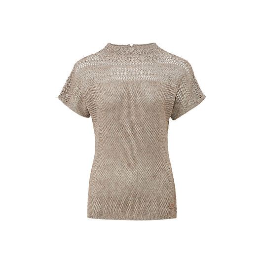 Linen-Blend Knit Tee flat view
