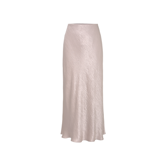 Fluid Satin Fishtail Maxi Skirt white background hover image