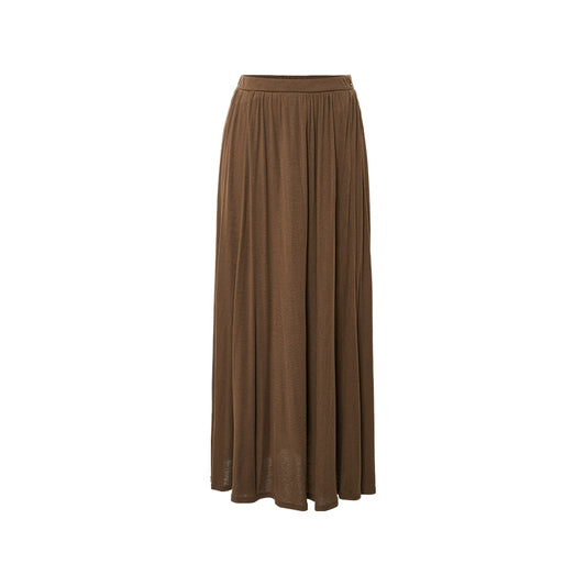 Pleated Wool Tencel Skirt flat view