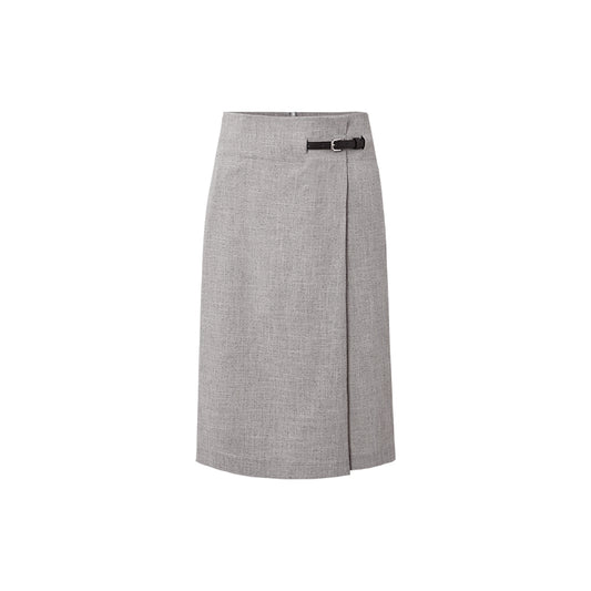Belted Acetate Midi Skirt flat view