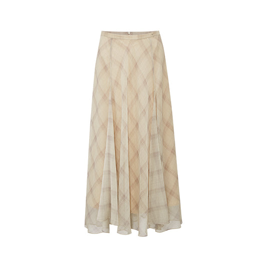 Crinkle Print Midi Skirt in Tailored Summer Midi Skirt