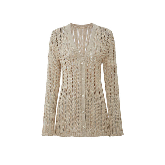 Openwork Knit Cardigan flat view