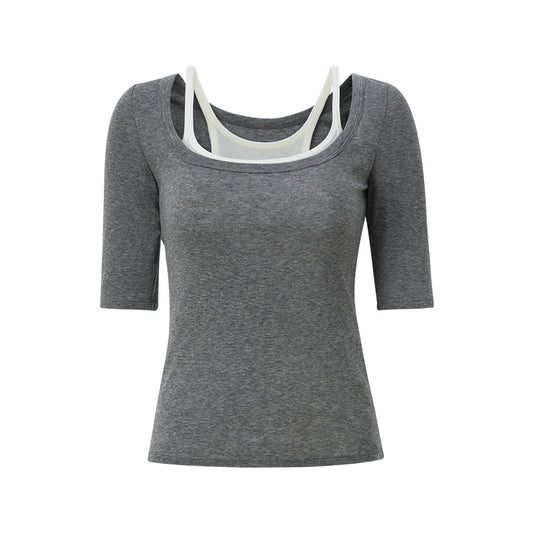 Layered Square Neck Tee flat view