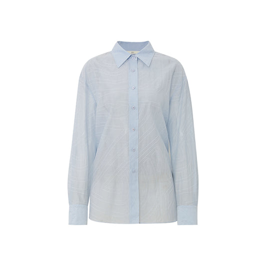 Embroidered Silk Cotton Shirt flat view