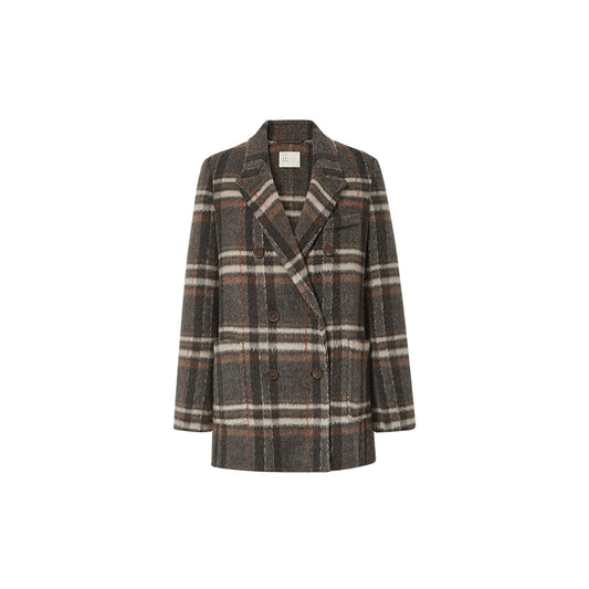 Checked Double-Face Wool Blazer in Checked Double-Face Wool Blazer
