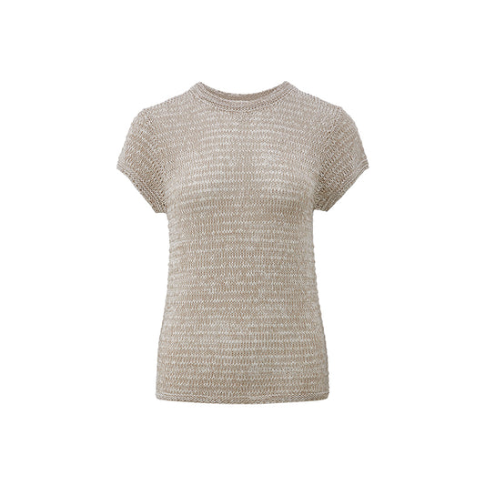 Sheer Linen Knit Tee flat view