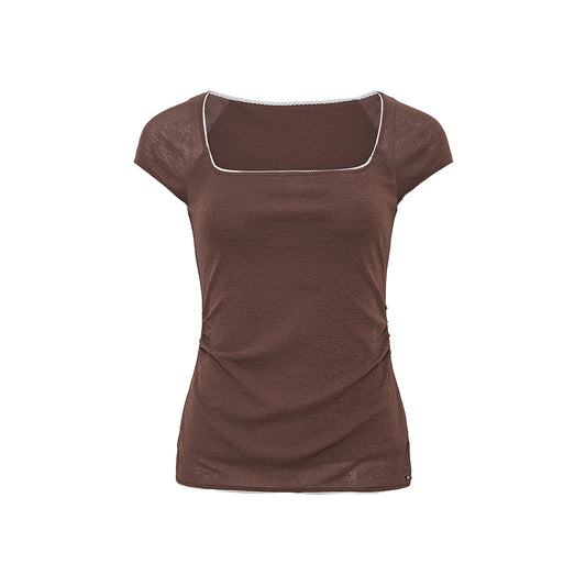 Moth Yarn Square-Neck Tee flat view