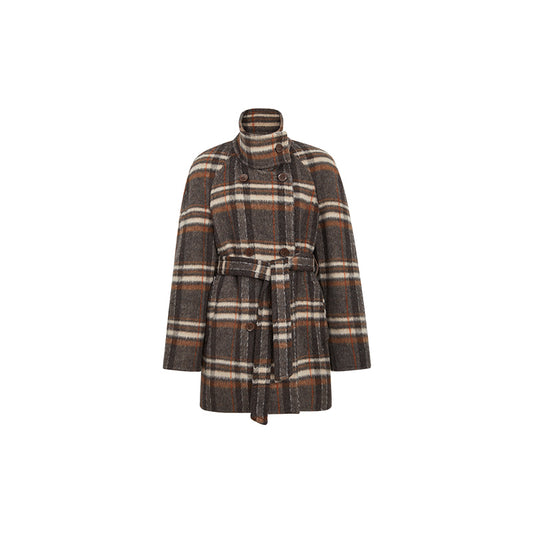 Checked Double-Face Wool Coat in Checked Double-Face Wool Coat