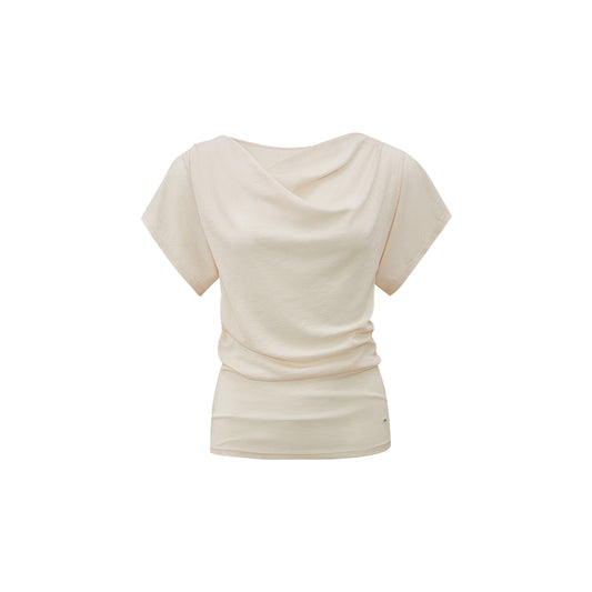 Rhinestone Cowl Neck Tee flat view