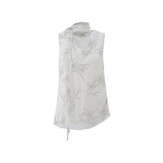 Silk Ink Print Top flat view