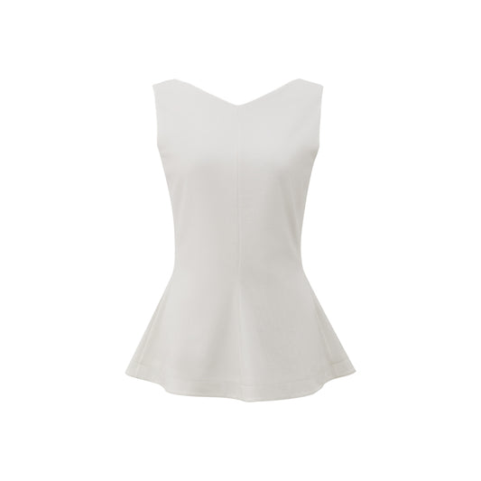 Flared Sleeveless Acetate Shirt flat view