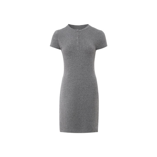 Linen Short Sleeve Dress flat view
