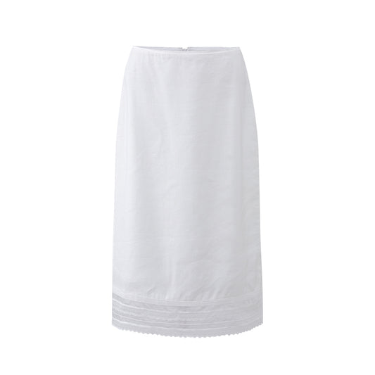 Lace Acetate Midi Skirt in Tailored Summer Midi Skirt