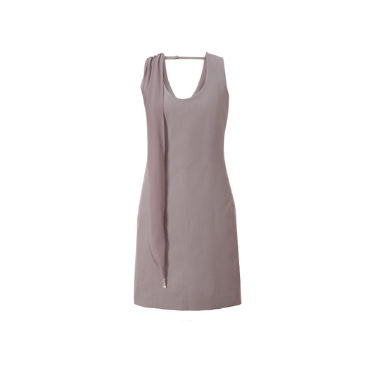 U-Neck Tie Mini Dress flat view