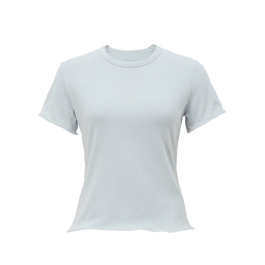 Soft Ribbed Cotton Tee flat view